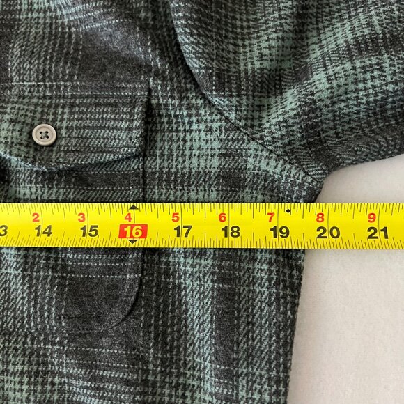 Express Men's Stretch Green Grey Plaid Button-Up Shirt Size XS Long Sleeve NWOT - Picture 9 of 10